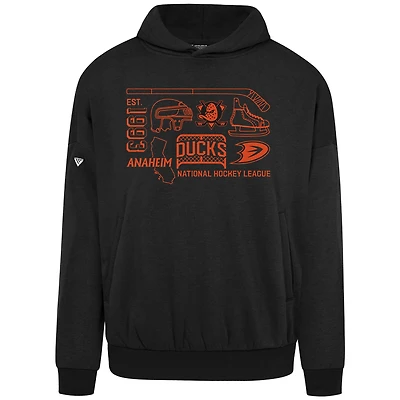 Men's Levelwear  Black Anaheim Ducks Contact Campaign Pullover Hoodie