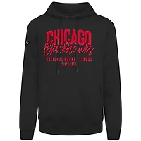 Men's Levelwear  Black Chicago Blackhawks Podium Response Pullover Hoodie