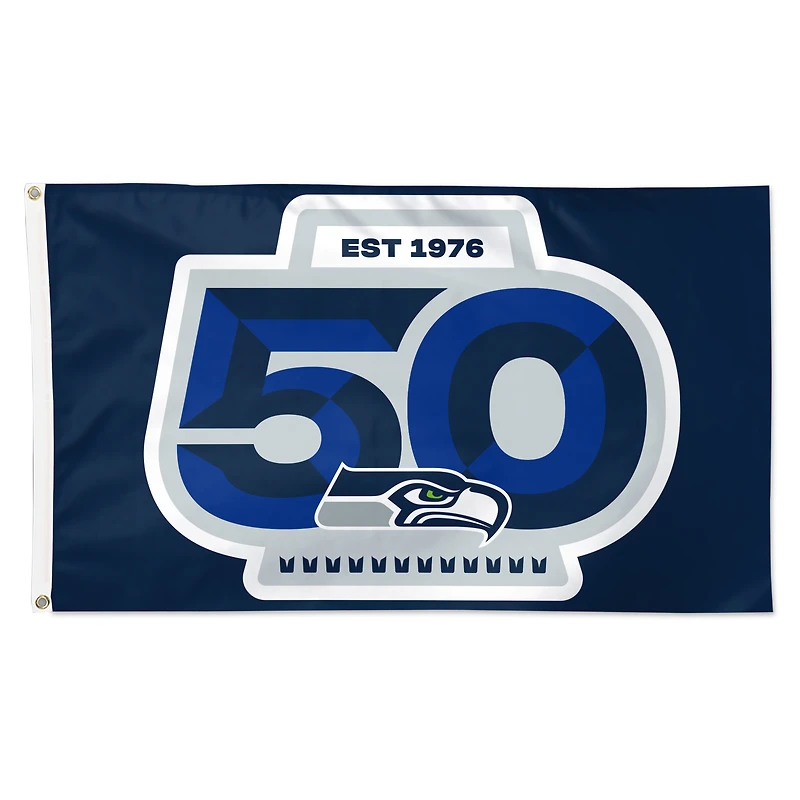 WinCraft Seattle Seahawks 50th Season 3' x 5' One-Sided Deluxe Flag