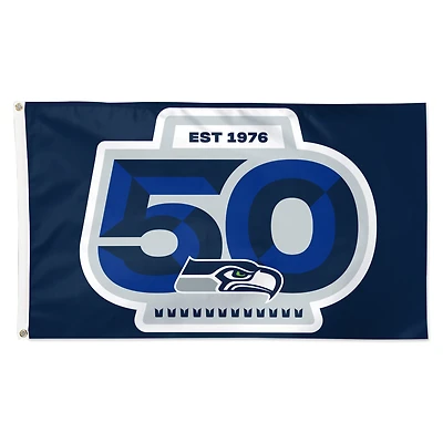 WinCraft Seattle Seahawks 50th Season 3' x 5' One-Sided Deluxe Flag