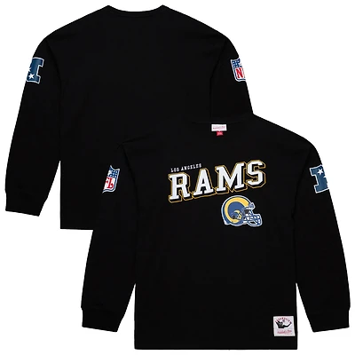 Men's Mitchell & Ness  Black Los Angeles Rams Training Camp Vintage Logos Long Sleeve T-Shirt