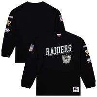 Men's Mitchell & Ness  Black Oakland Raiders Training Camp Vintage Logos Long Sleeve T-Shirt