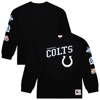 Men's Mitchell & Ness  Black Indianapolis Colts Training Camp Vintage Logos Long Sleeve T-Shirt