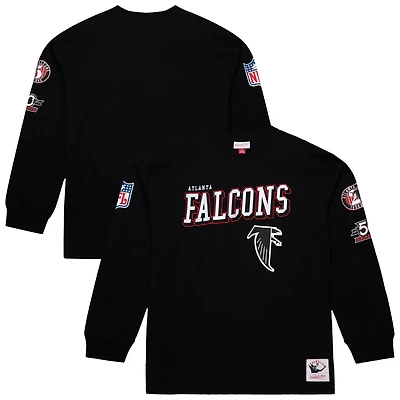 Men's Mitchell & Ness  Black Atlanta Falcons Training Camp Vintage Logos Long Sleeve T-Shirt