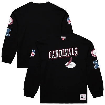Men's Mitchell & Ness  Black Arizona Cardinals Training Camp Vintage Logos Long Sleeve T-Shirt