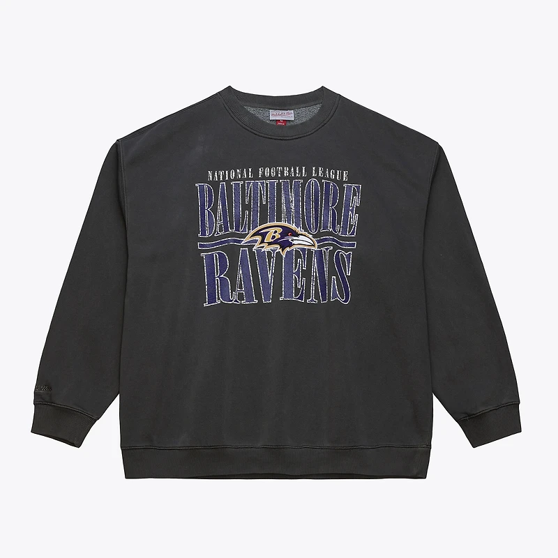 Men's Mitchell & Ness Black Baltimore Ravens Downtown Collection Fleece Sweatshirt