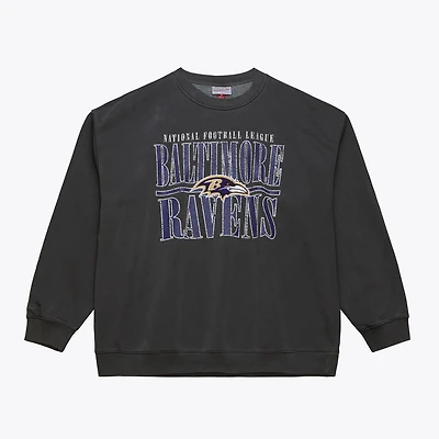 Men's Mitchell & Ness Black Baltimore Ravens Downtown Collection Fleece Sweatshirt
