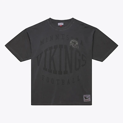 Men's Mitchell & Ness Black Minnesota Vikings Downtown Collection Premium Vintage Logo T-Shirt