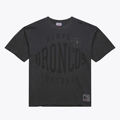 Men's Mitchell & Ness  Black Denver Broncos Downtown Collection Premium Vintage Logo T-Shirt