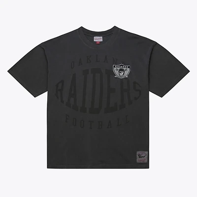Men's Mitchell & Ness  Black Oakland Raiders Downtown Collection Premium Vintage Logo T-Shirt