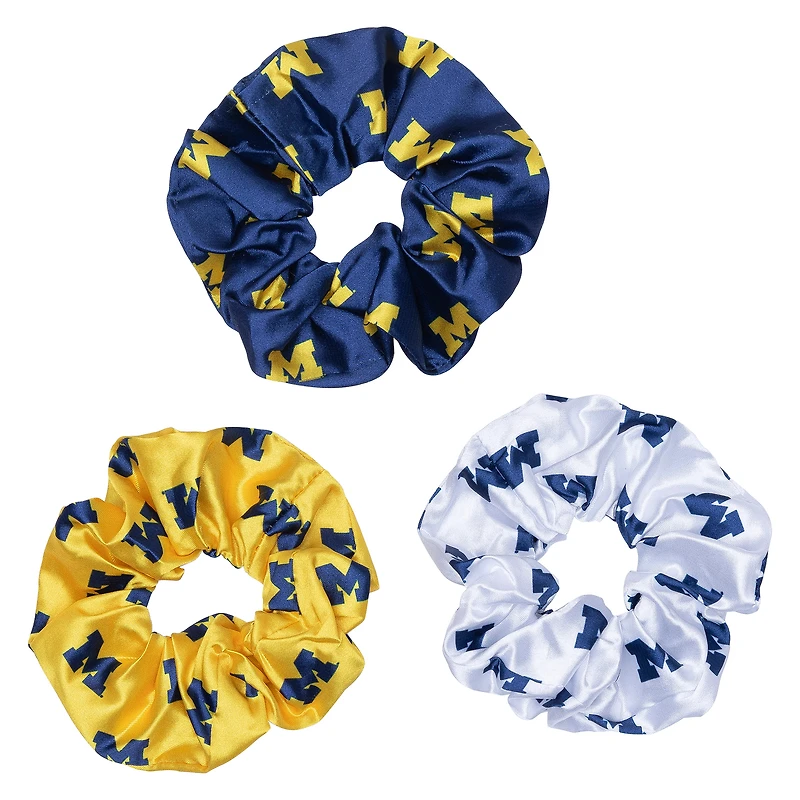 ZooZatz Michigan Wolverines Luxe Scrunchie Three-Piece Set