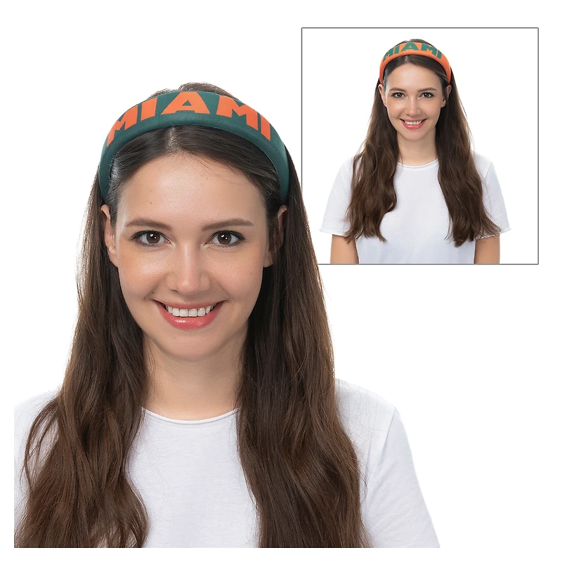 ZooZatz Miami Hurricanes Hard Headband 2-Pack Set