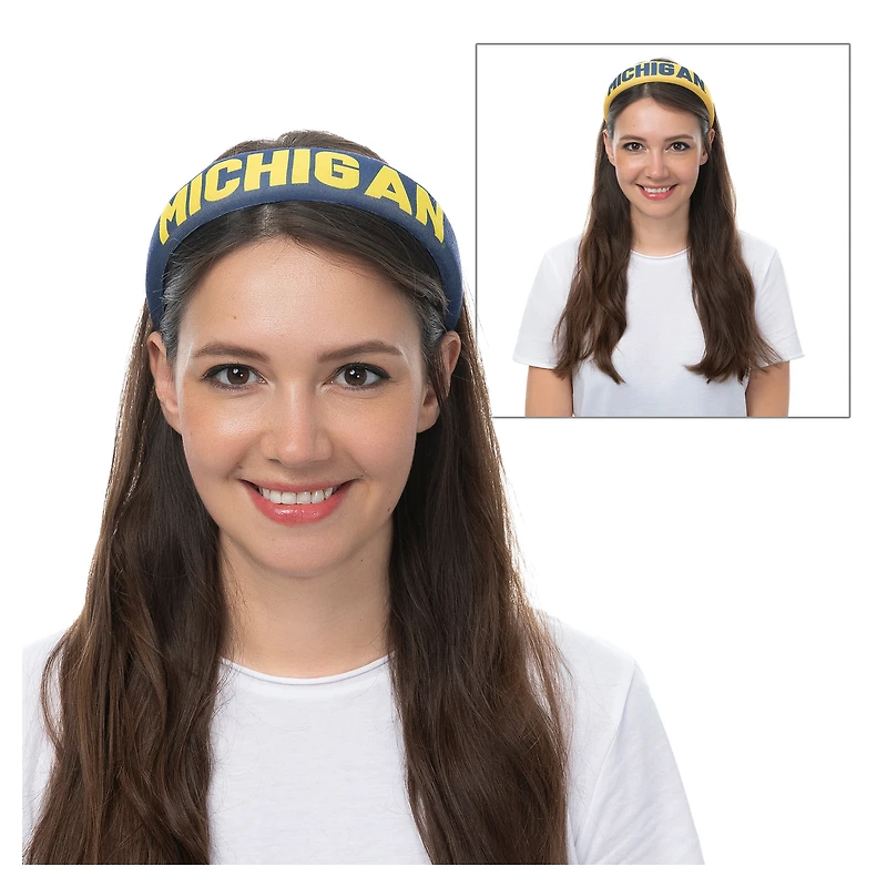 ZooZatz Michigan Wolverines Hard Headband 2-Pack Set