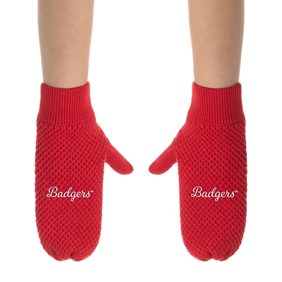ZooZatz Wisconsin Badgers Knit Bow Headband & Mittens Bundle