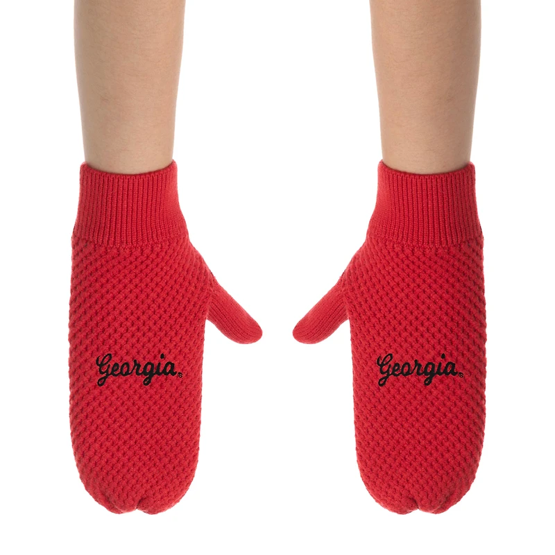 ZooZatz Georgia Bulldogs Knit Bow Headband & Mittens Bundle