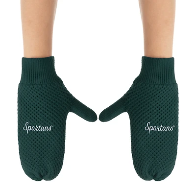 ZooZatz Michigan State Spartans Knit Bow Headband & Mittens Bundle