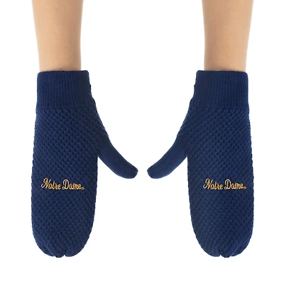 ZooZatz Notre Dame Fighting Irish Knit Bow Headband & Mittens Bundle