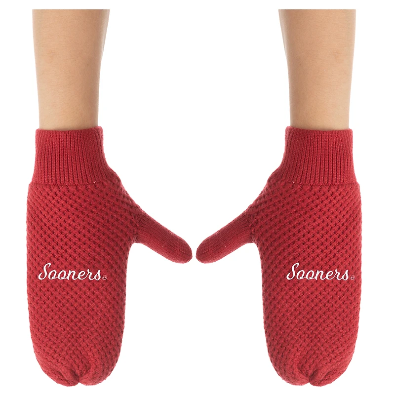 ZooZatz Oklahoma Sooners Knit Bow Headband & Mittens Bundle