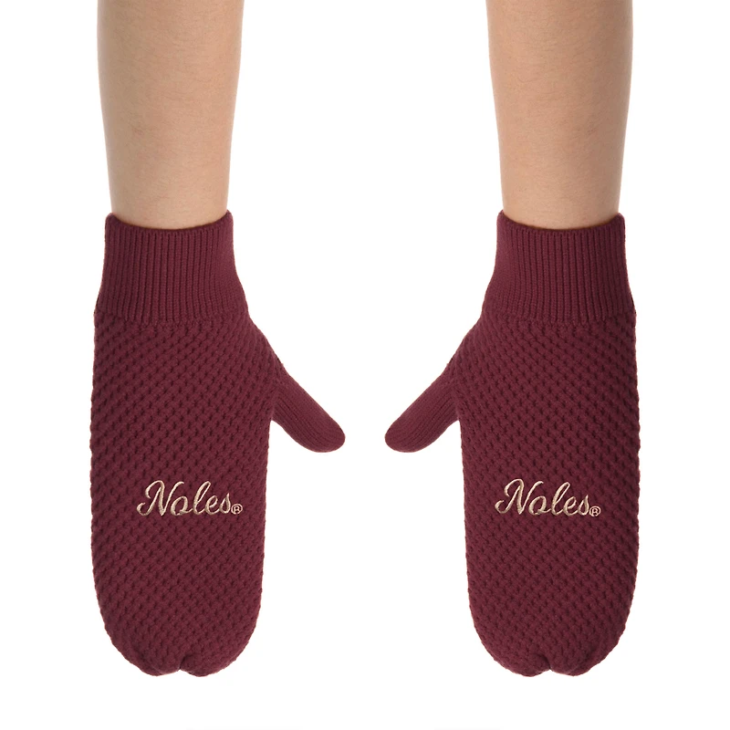 ZooZatz Florida State Seminoles Knit Bow Headband & Mittens Bundle