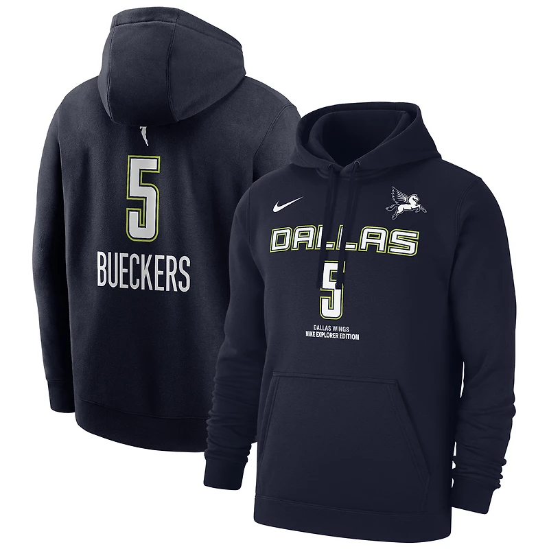 Men's Nike Paige Bueckers Navy Dallas Wings 2025 WNBA Draft Explorer Edition Name & Number Pullover Hoodie