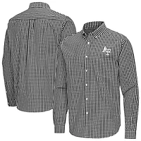 Men's Antigua Black Air Force Falcons Ellis Woven Tri-Blend Long Sleeve Button-Down Shirt