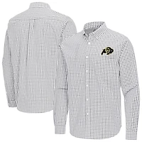 Men's Antigua Colorado Buffaloes Ellis Woven Tri-Blend Long Sleeve Button-Down Shirt