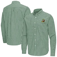 Men's Antigua Oregon Ducks Ellis Woven Tri-Blend Long Sleeve Button-Down Shirt