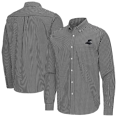Men's Antigua Black Providence Friars Ellis Woven Tri-Blend Long Sleeve Button-Down Shirt