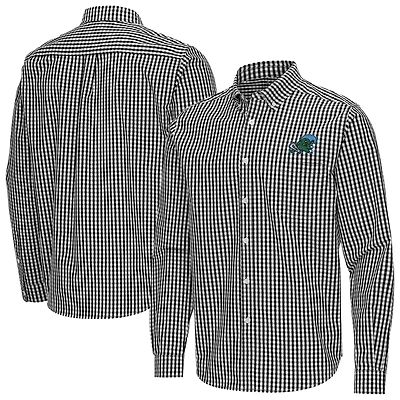 Men's Antigua Tulane Green Wave Ellis Woven Tri-Blend Long Sleeve Button-Down Shirt