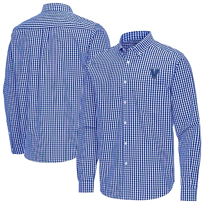 Men's Antigua Royal Villanova Wildcats Ellis Woven Tri-Blend Long Sleeve Button-Down Shirt