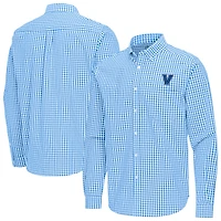 Men's Antigua Powder Blue Villanova Wildcats Ellis Woven Tri-Blend Long Sleeve Button-Down Shirt