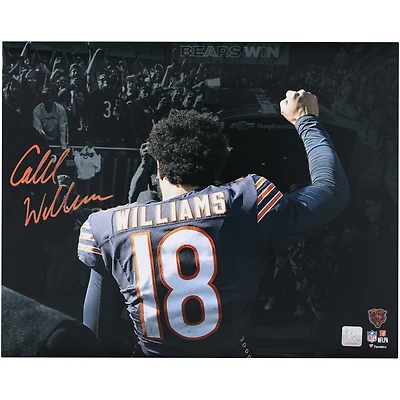 Caleb Williams Chicago Bears Autographed 16" x 20" Tunnel Spotlight Photograph - Signed in Orange Ink