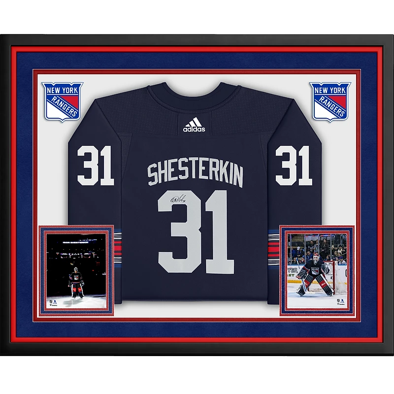 Igor Shesterkin New York Rangers Autographed Deluxe Framed Navy Alternate adidas Jersey
