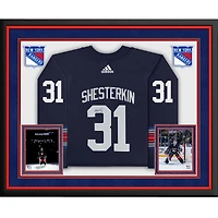 Igor Shesterkin New York Rangers Autographed Deluxe Framed Navy Alternate adidas Jersey