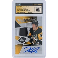 Jake Guentzel Pittsburgh Penguins Autographed 2021-22 Upper Deck SP Game Used Authentic Fabrics Relic #AF-JG CGC Fanatics Witnessed Authenticated Auto 10 Card