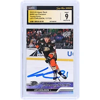 Leo Carlsson Anaheim Ducks Autographed 2023-24 Upper Deck Series 2 Young Guns #468 CGC Fanatics Witnessed Authenticated 9/10 Rookie Card