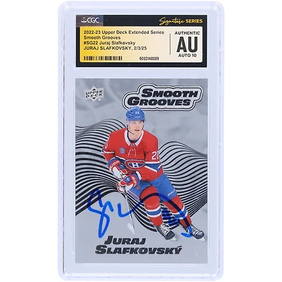 Juraj Slafkovsky Montreal Canadiens Autographed 2022-23 Upper Deck Extended Series Smooth Grooves #SG22 CGC Fanatics Witnessed Authenticated Auto 10 Card