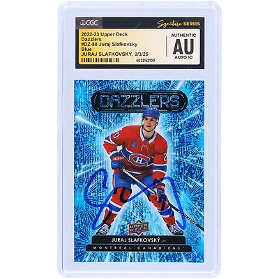 Juraj Slafkovsky Montreal Canadiens Autographed 2022-23 Upper Deck Dazzlers Blue #DZ-88 CGC Fanatics Witnessed Authenticated Auto 10 Card