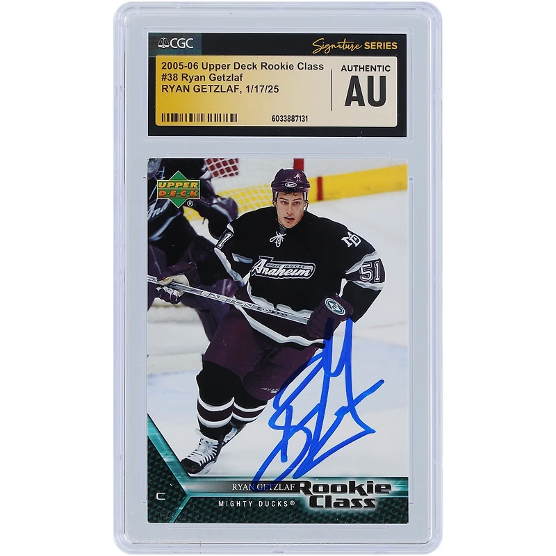 Ryan Getzlaf Anaheim Ducks Autographed 2005-06 Upper Deck Rookie Class #38 CGC Fanatics Witnessed Authenticated Rookie Card