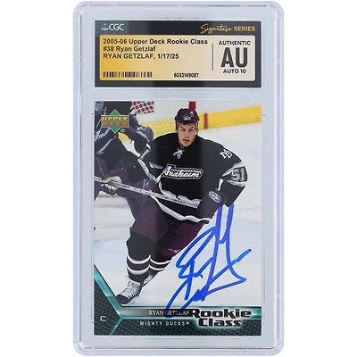 Ryan Getzlaf Anaheim Ducks Autographed 2005-06 Upper Deck Rookie Class #38 CGC Fanatics Witnessed Authenticated Auto 10 Rookie Card