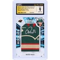 Marco Rossi Minnesota Wild Autographed 2022-23 Upper Deck Black Diamond Rookie Team Logo Jumbo 3 Color Patches #RTL-MR CGC Fanatics Witnessed Authenticated 9/10 Rookie Card