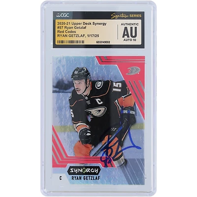 Ryan Getzlaf Anaheim Ducks Autographed 2020-21 Upper Deck Synergy Red Codes #57 CGC Fanatics Witnessed Authenticated Auto 10 Card