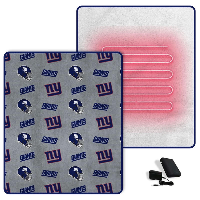 Pegasus New York Giants Scattered Logos 60" x 70" Heated Blanket