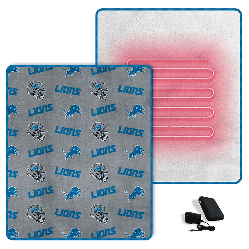 Pegasus  Detroit Lions Scattered Logos 60" x 70" Heated Blanket