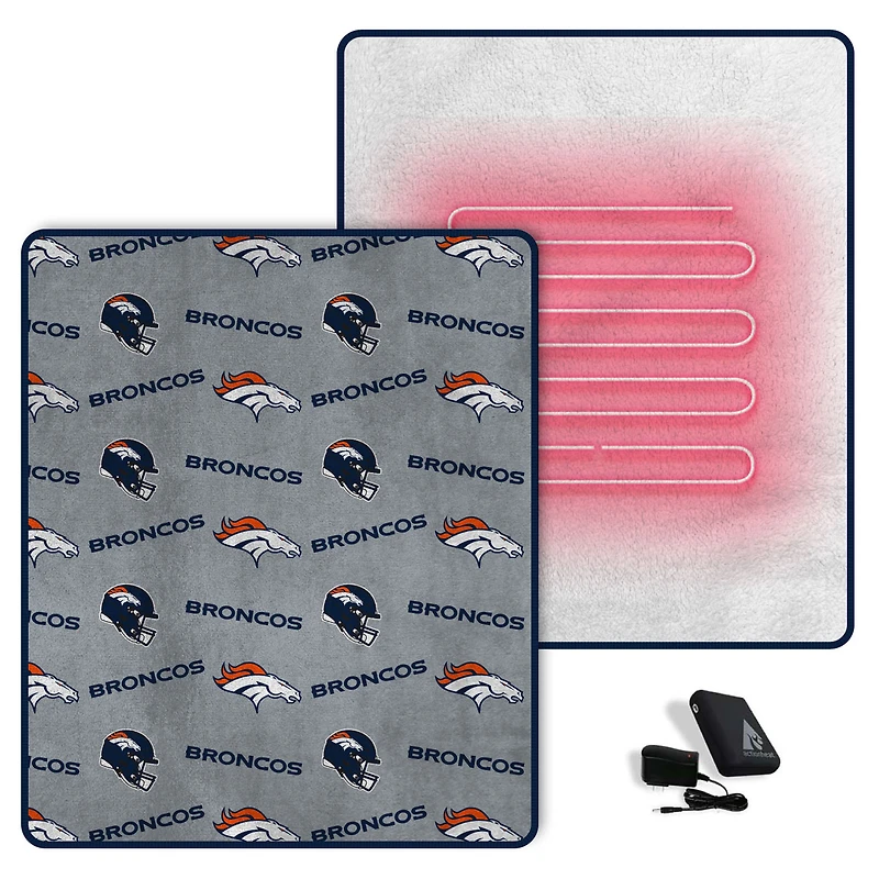 Pegasus  Denver Broncos Scattered Logos 60" x 70" Heated Blanket