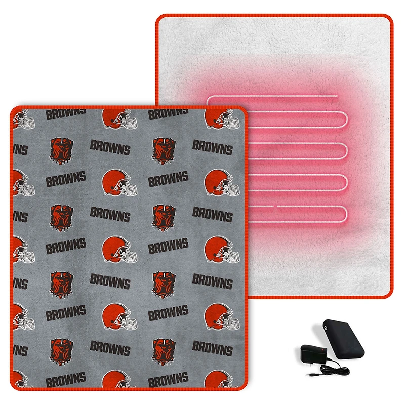 Pegasus  Cleveland Browns Scattered Logos 60" x 70" Heated Blanket