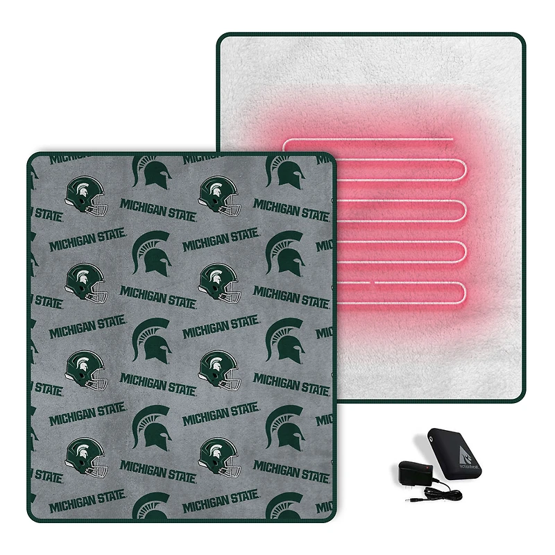 Pegasus  Michigan State Spartans Scattered Logos 60" x 70" Heated Blanket