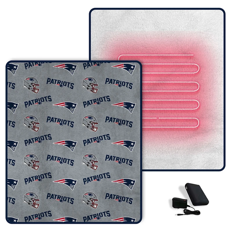Pegasus New England Patriots Scattered Logos 60" x 70" Heated Blanket