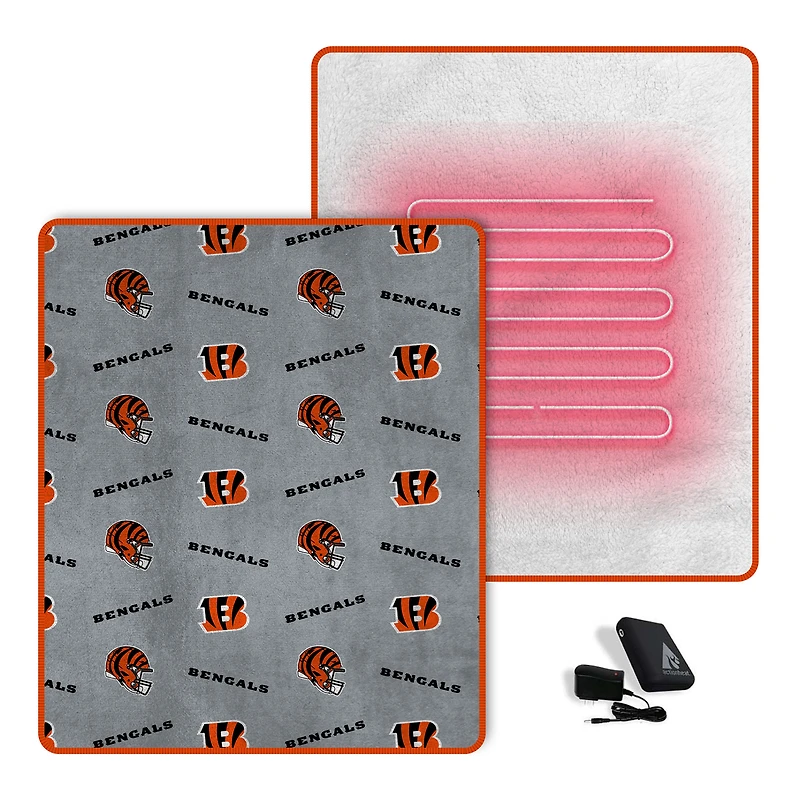 Pegasus  Cincinnati Bengals Scattered Logos 60" x 70" Heated Blanket
