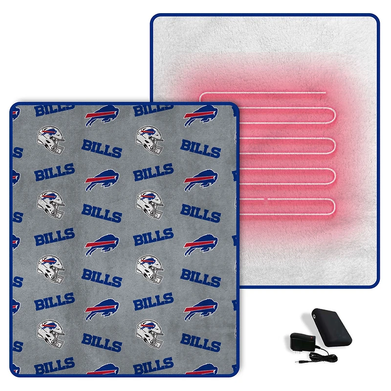 Pegasus  Buffalo Bills Scattered Logos 60" x 70" Heated Blanket